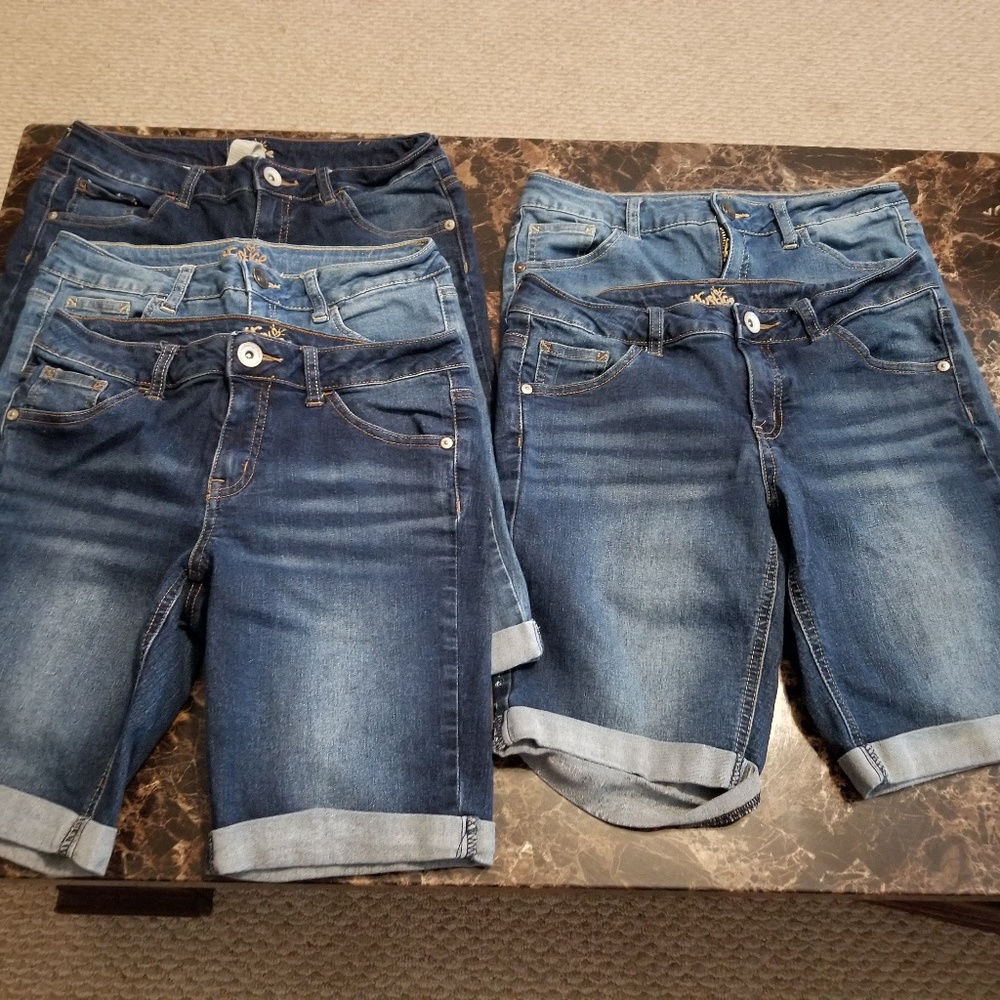 Justice Girls Bermuda Jean Shorts Lot of 5